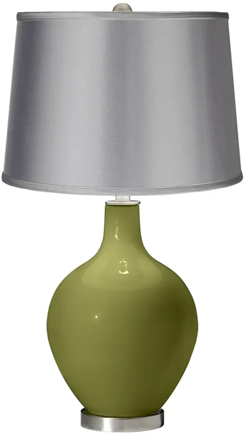 Rural Green - Satin Light Gray Shade Ovo Table Lamp