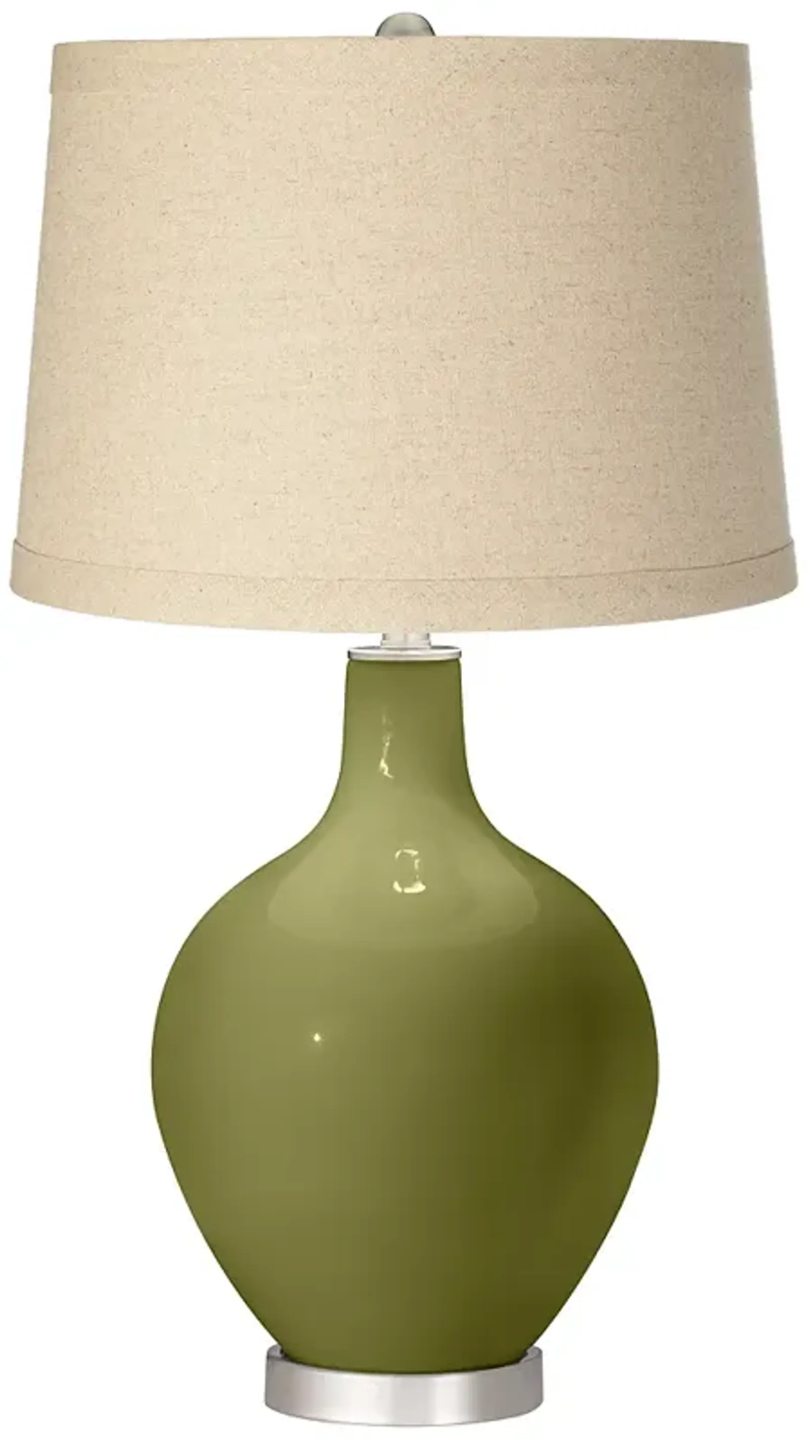 Color Plus Ovo 28 1/2" Oatmeal Linen Shade Rural Green Table Lamp