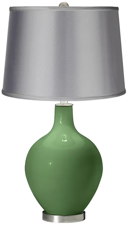 Garden Grove - Satin Light Gray Shade Ovo Table Lamp