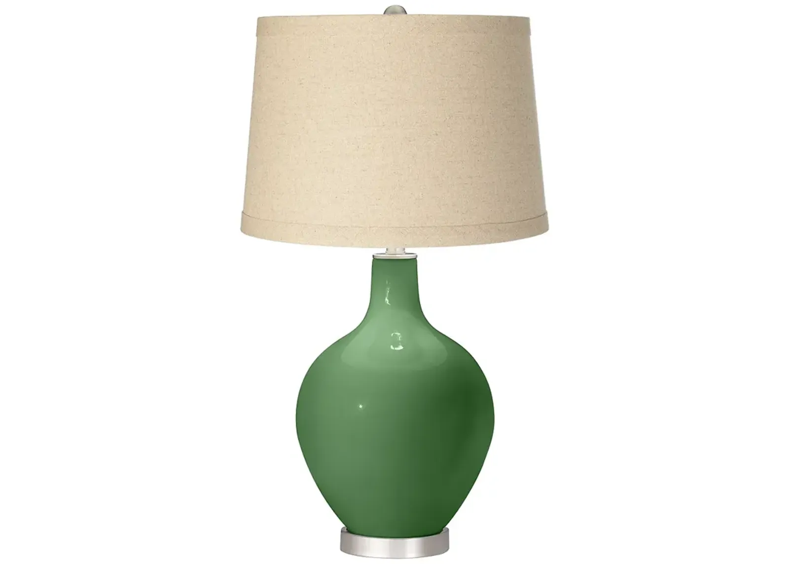 Color Plus Ovo 28 1/2" Oatmeal Linen Garden Grove Green Table Lamp