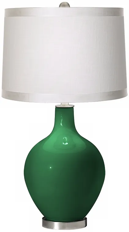 Greens White Drum Shade Ovo Table Lamp