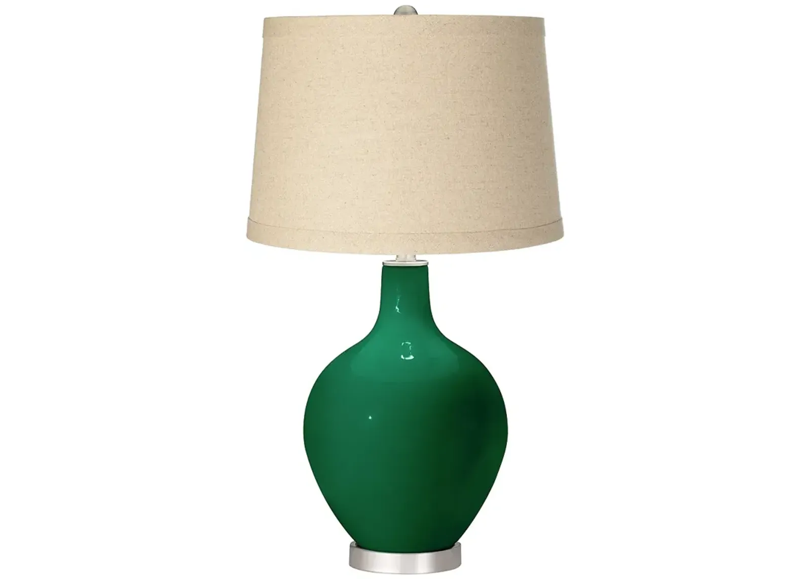 Color Plus Ovo 28 1/2" High Oatmeal Linen Shade Greens Table Lamp