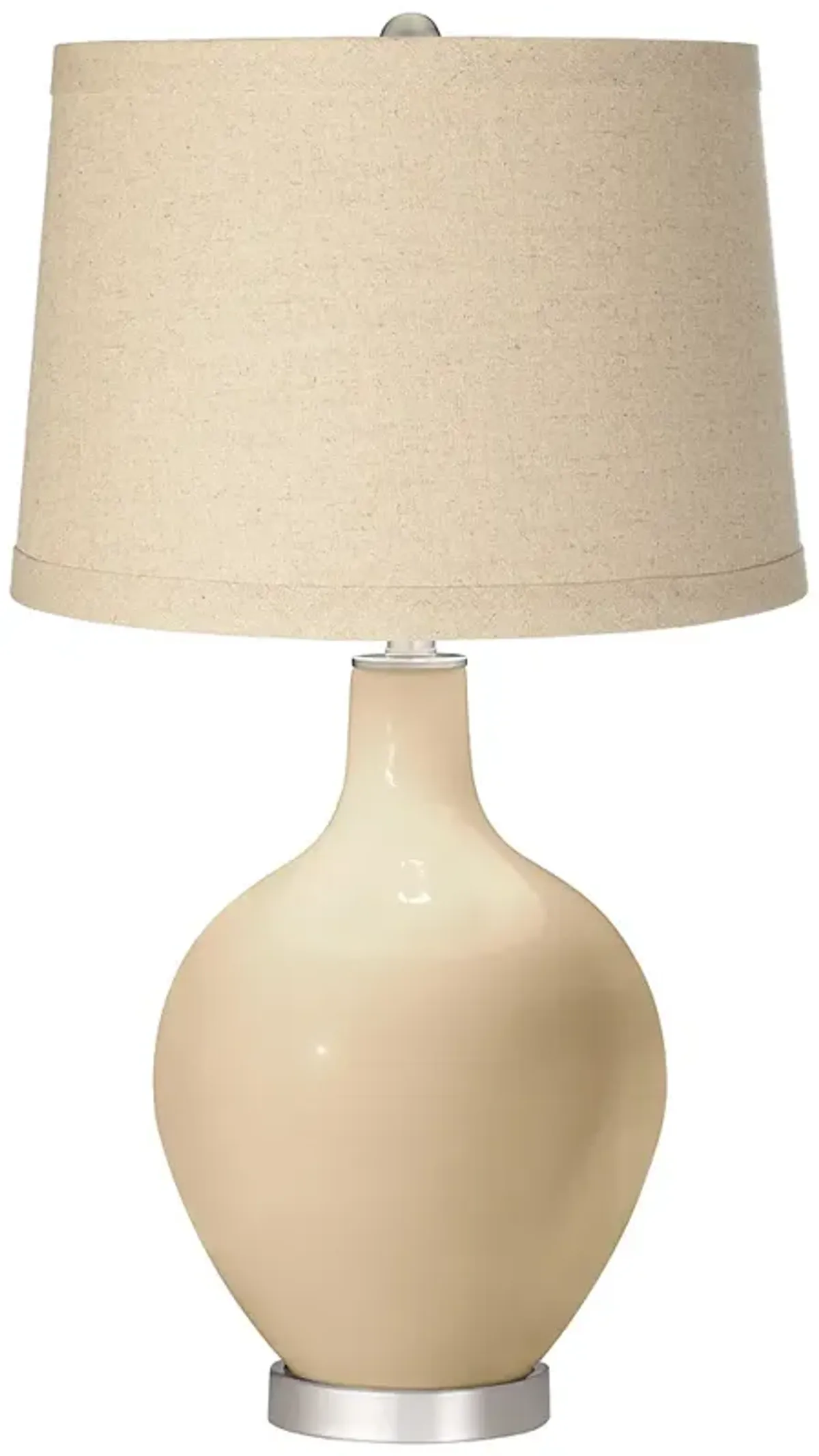 Colonial Tan Oatmeal Linen Shade Ovo Table Lamp