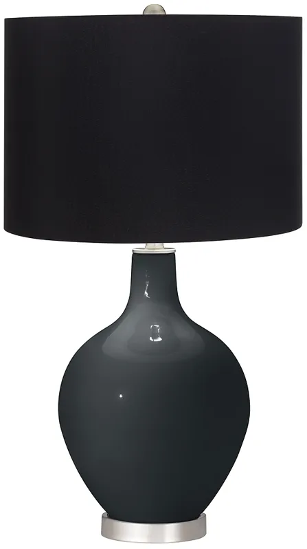 Black of Night Black Shade Ovo Table Lamp