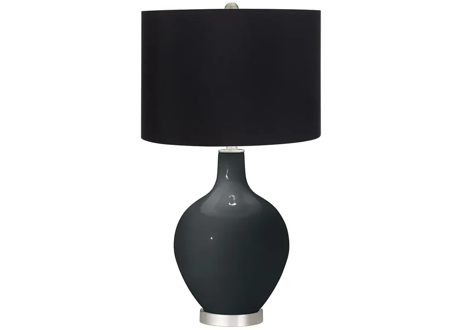 Color Plus Ovo 28 1/2" High Black Shade Black of Night Table Lamp