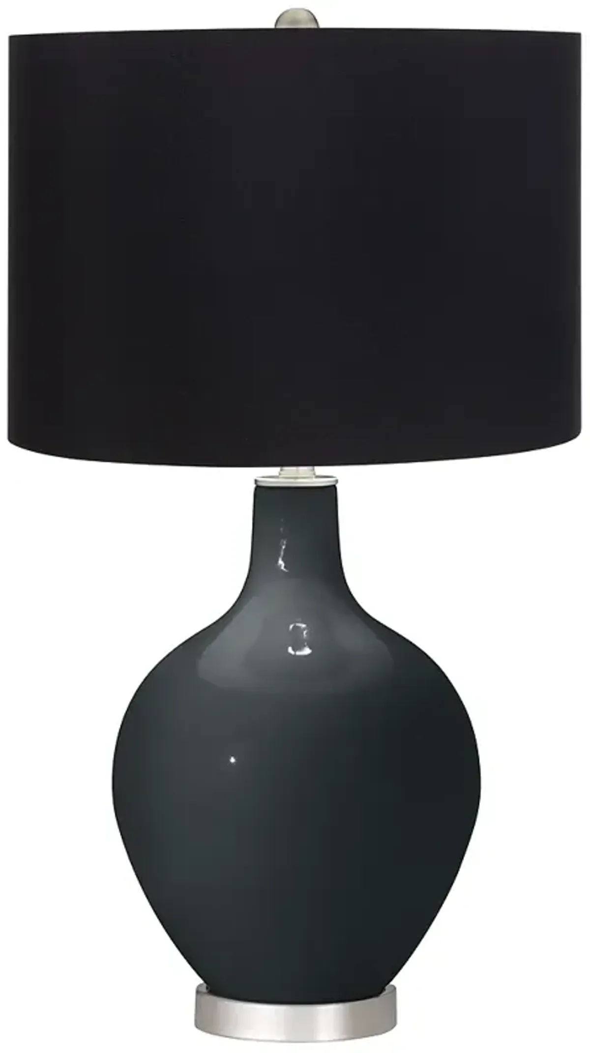 Color Plus Ovo 28 1/2" High Black Shade Black of Night Table Lamp