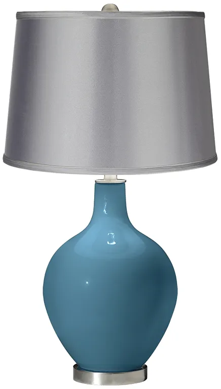 Great Falls - Satin Light Gray Shade Ovo Table Lamp
