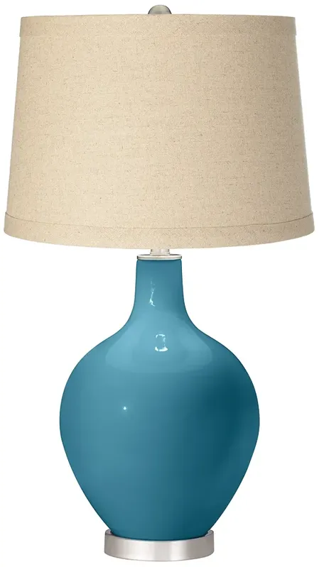 Great Falls Oatmeal Linen Shade Ovo Table Lamp