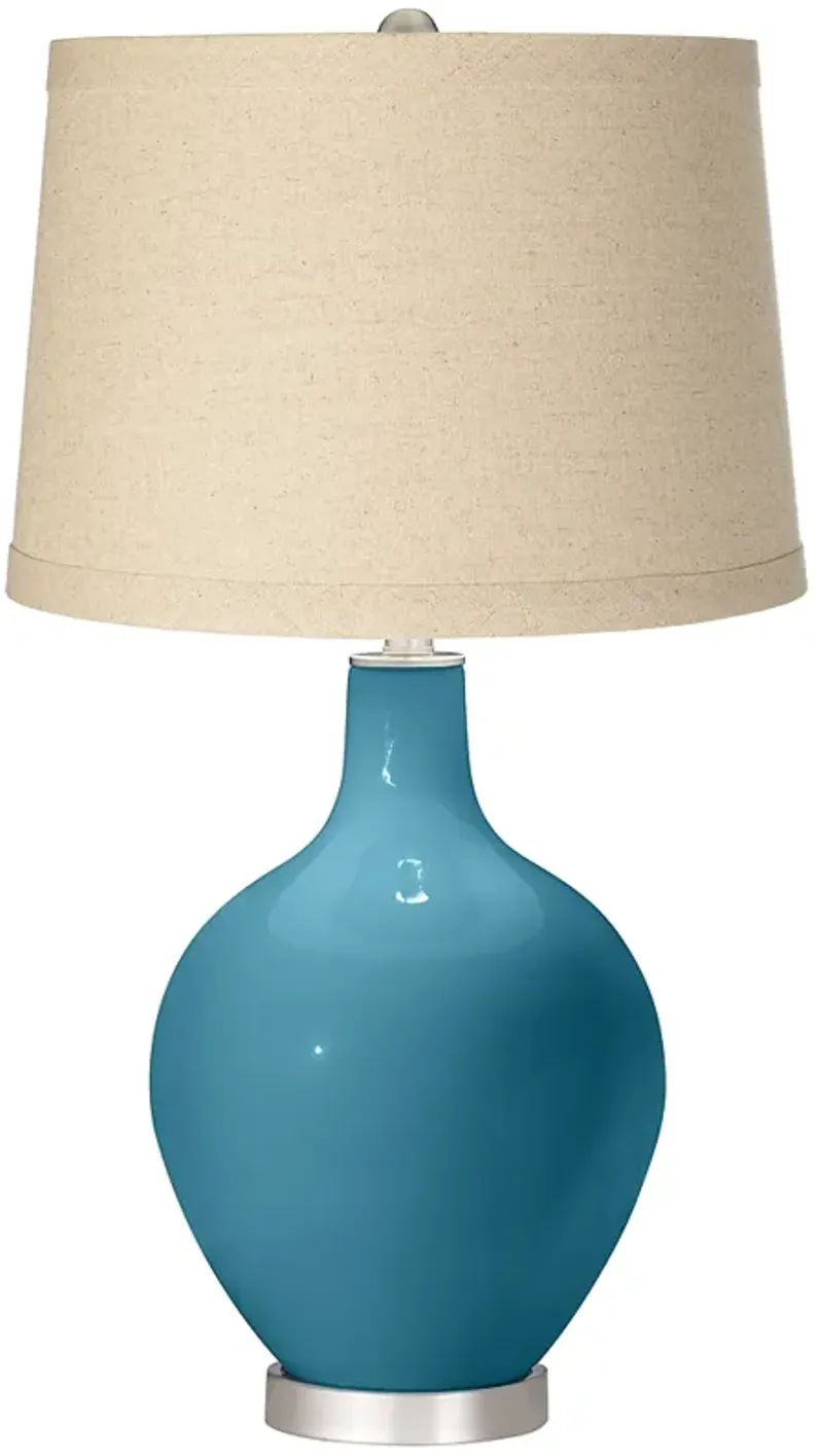 Great Falls Oatmeal Linen Shade Ovo Table Lamp