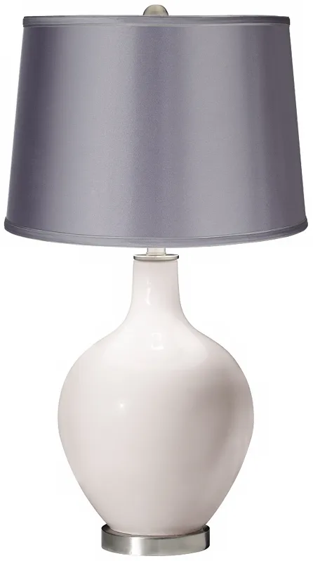 Smart White - Satin Light Gray Shade Ovo Table Lamp
