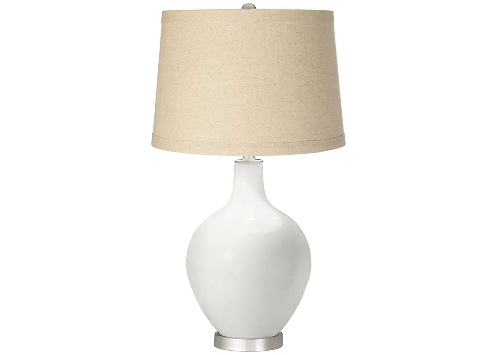 Color Plus Ovo 28 1/2" Oatmeal Linen Shade Winter White Table Lamp