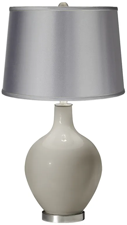 Requisite Gray - Satin Light Gray Shade Ovo Table Lamp