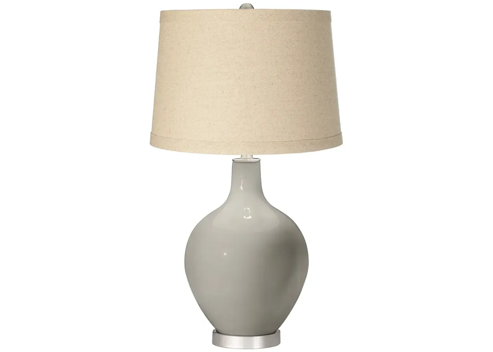 Requisite Gray Oatmeal Linen Shade Ovo Table Lamp