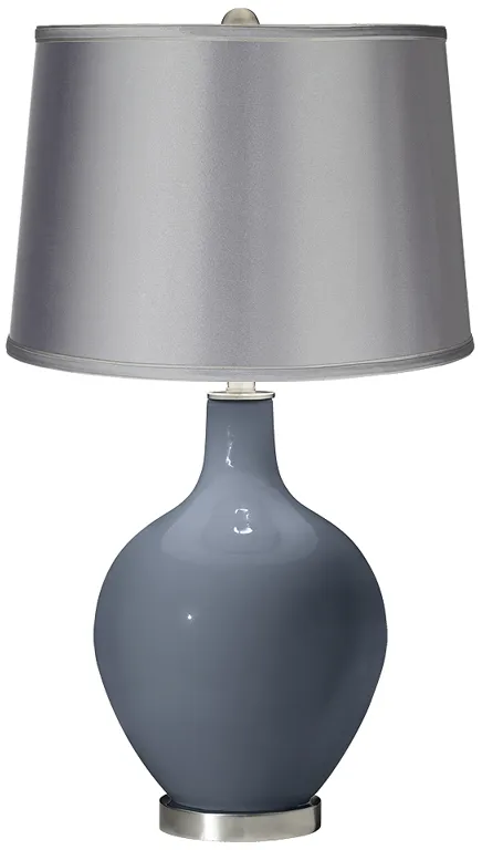 Granite Peak - Satin Light Gray Shade Ovo Table Lamp