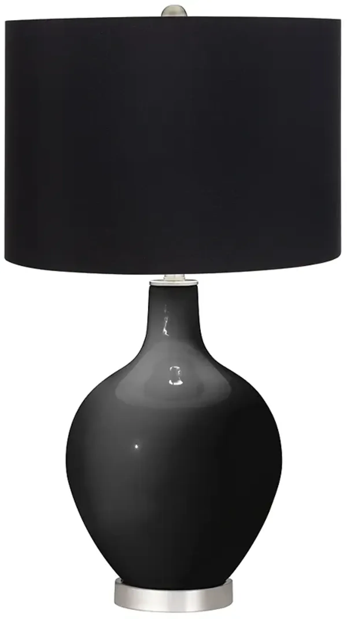 Color Plus Ovo 28 1/2" High Black Shade with Tricorn Black Table Lamp