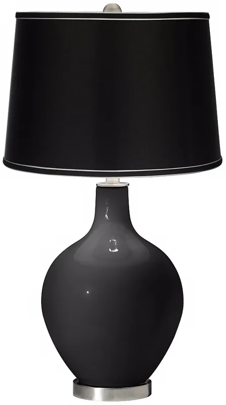 Tricorn Black - Satin Black Shade Ovo Table Lamp