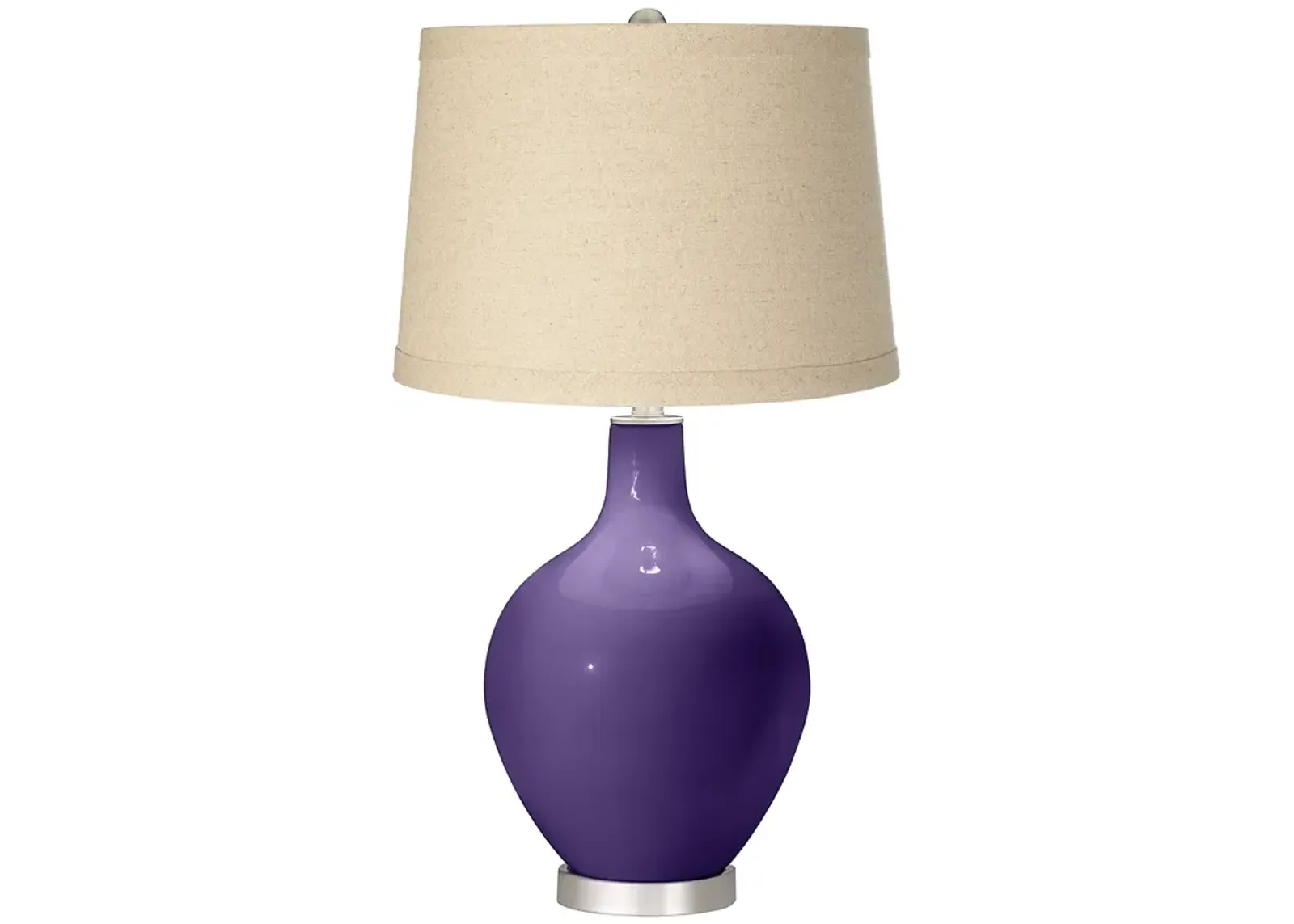 Izmir Purple Oatmeal Linen Shade Ovo Table Lamp