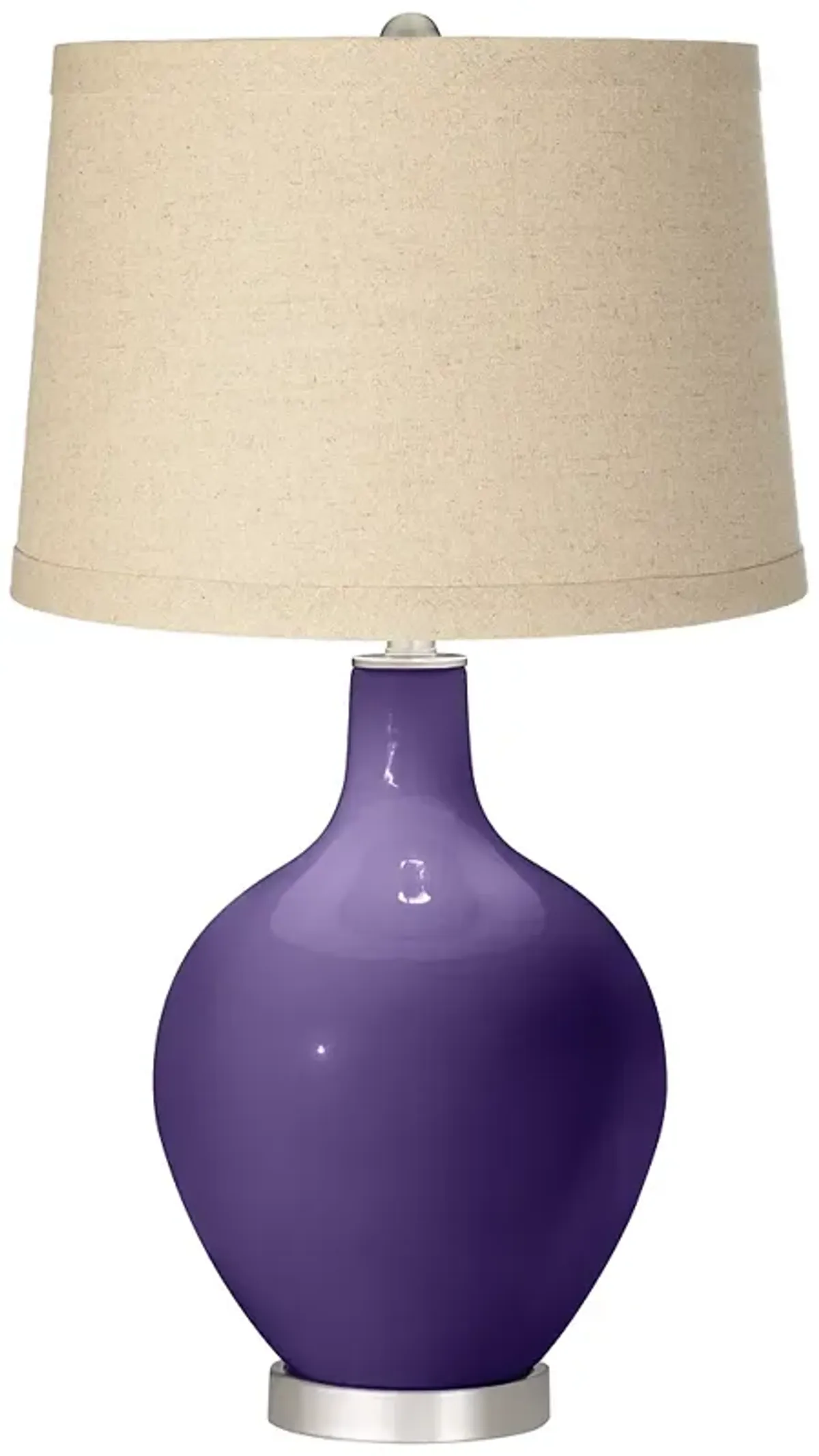 Izmir Purple Oatmeal Linen Shade Ovo Table Lamp