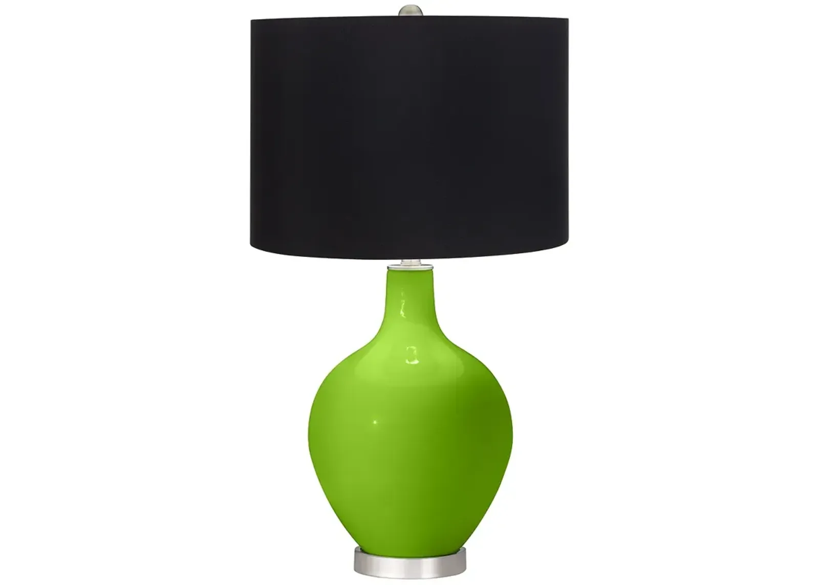 Color Plus Ovo 28 1/2" High Black Shade Neon Green Table Lamp