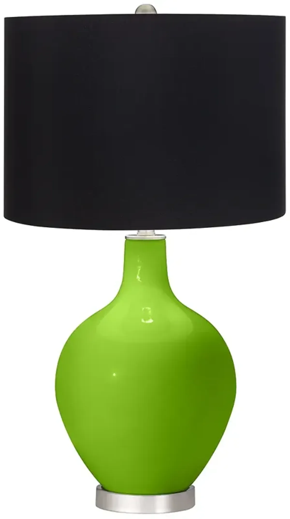 Color Plus Ovo 28 1/2" High Black Shade Neon Green Table Lamp