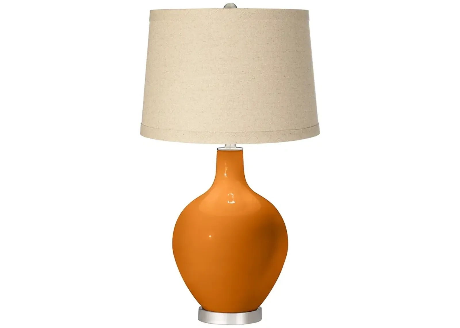 Cinnamon Spice Oatmeal Linen Shade Ovo Table Lamp