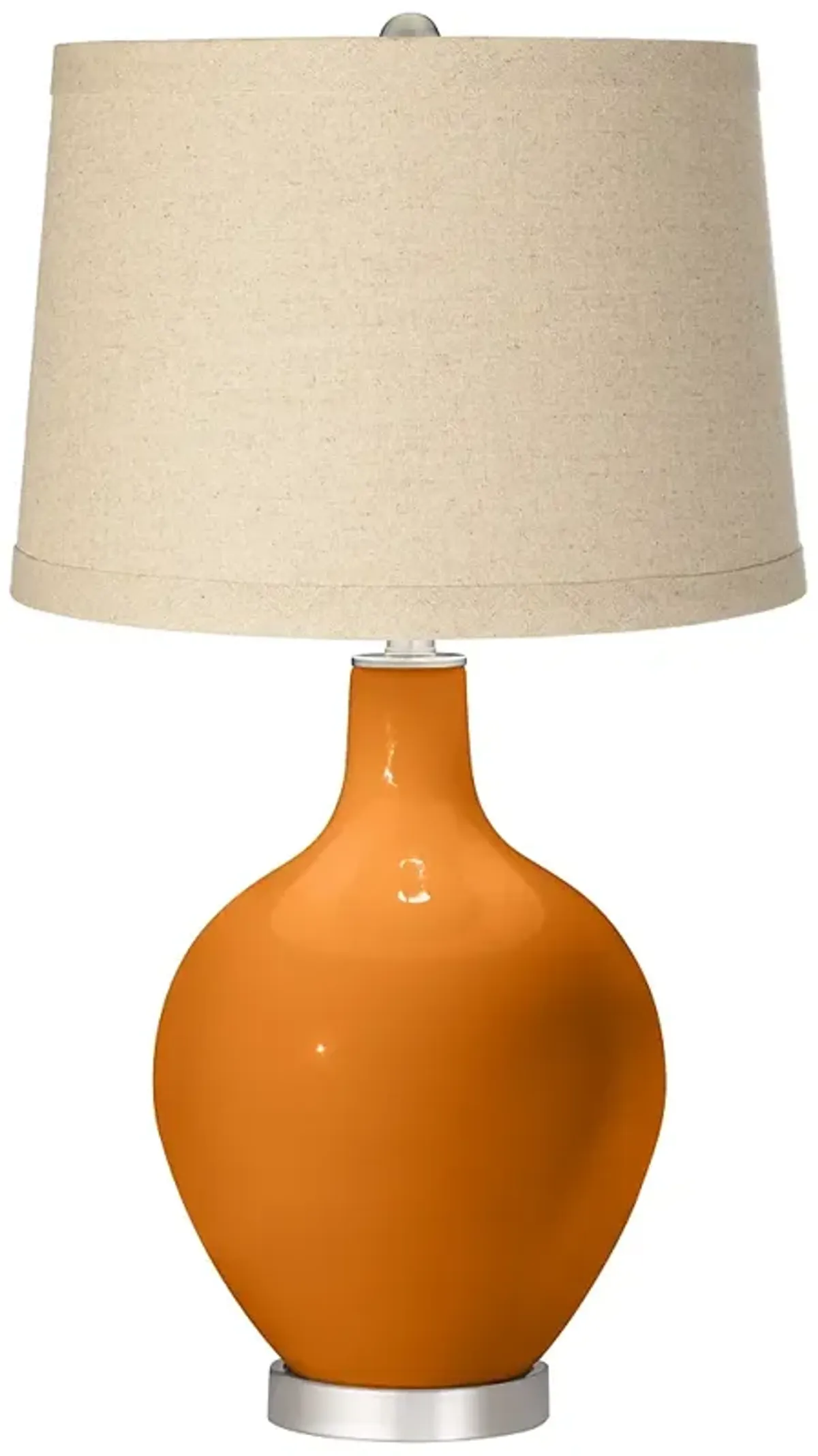 Cinnamon Spice Oatmeal Linen Shade Ovo Table Lamp