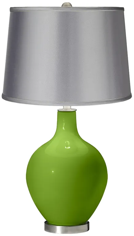 Rosemary Green - Satin Light Gray Shade Ovo Table Lamp