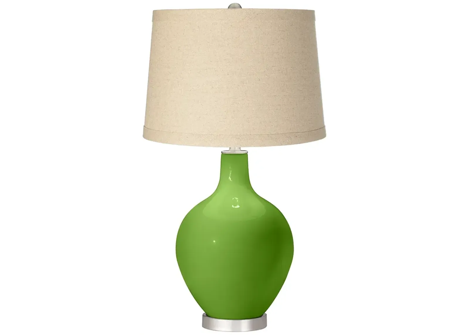 Rosemary Green Oatmeal Linen Shade Ovo Table Lamp