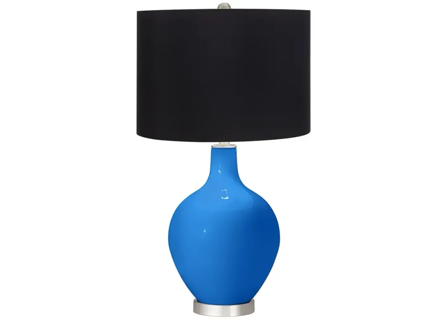 Royal Blue Black Shade Ovo Table Lamp