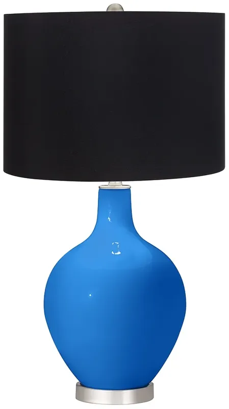 Royal Blue Black Shade Ovo Table Lamp