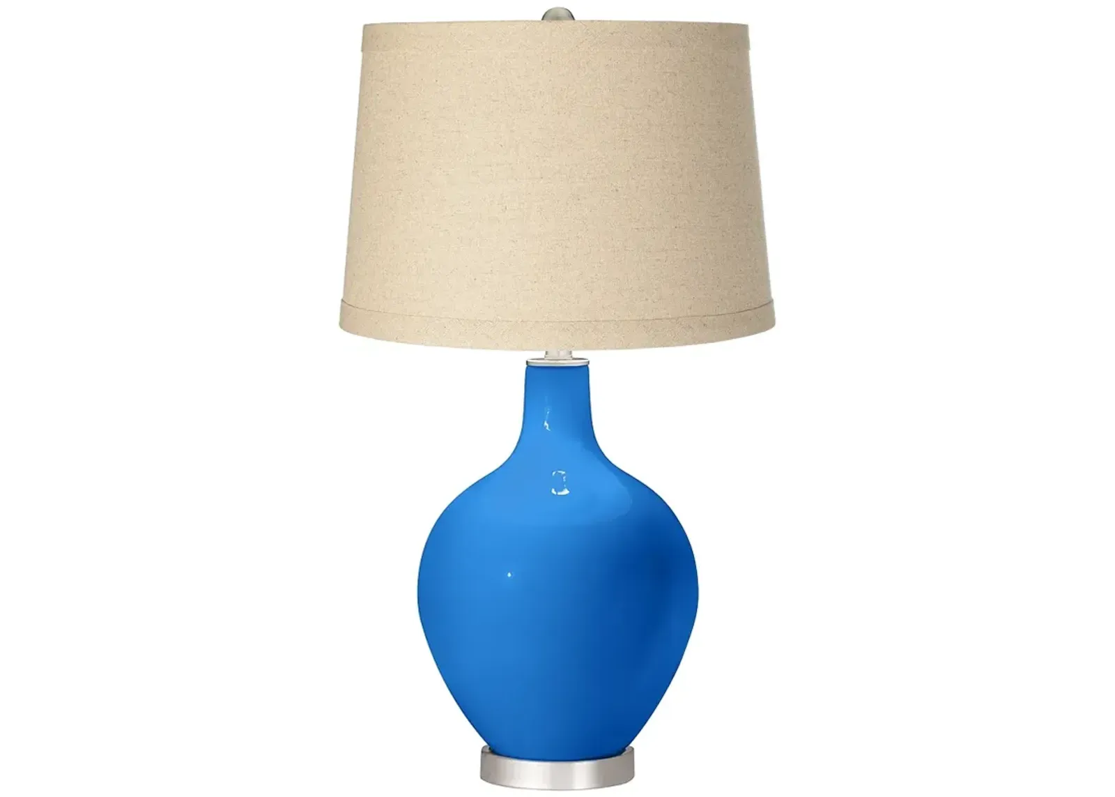 Royal Blue Oatmeal Linen Shade Ovo Table Lamp