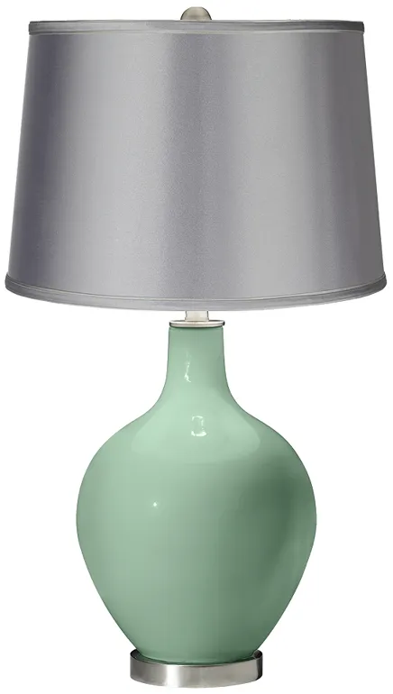 Grayed Jade - Satin Light Gray Shade Ovo Table Lamp