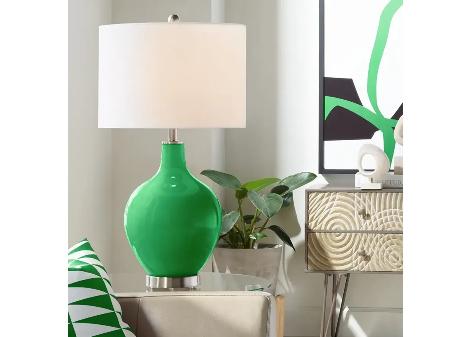 Color Plus Ovo 28 1/2" High Envy Green Glass Table Lamp