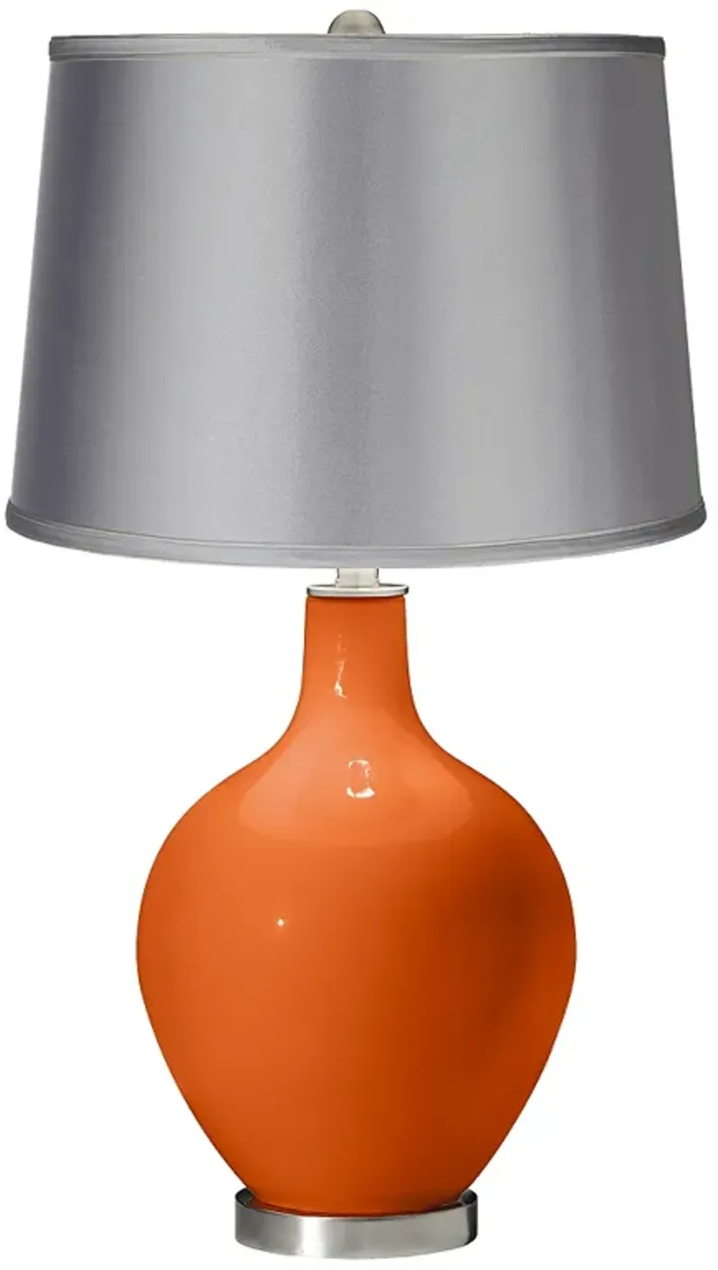Invigorate - Satin Light Gray Shade Ovo Table Lamp