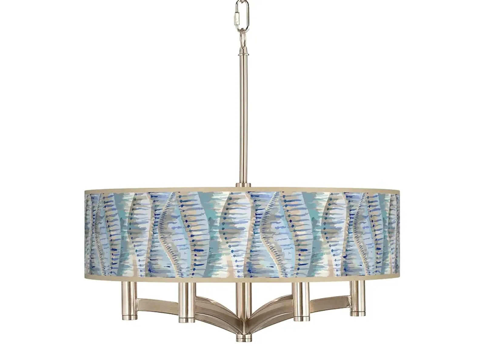 Giclee Glow Ava 20" Wide Siren Shade 6-Light Nickel Pendant Chandelier