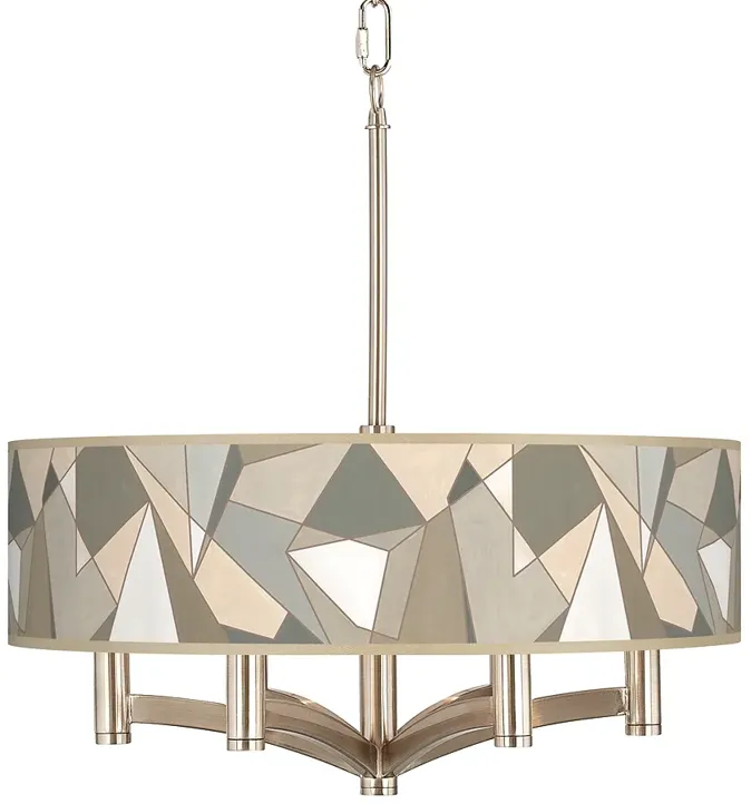 Modern Mosaic I Ava 6-Light Nickel Pendant Chandelier