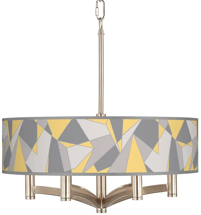 Modern Mosaic II Ava 6-Light Nickel Pendant Chandelier