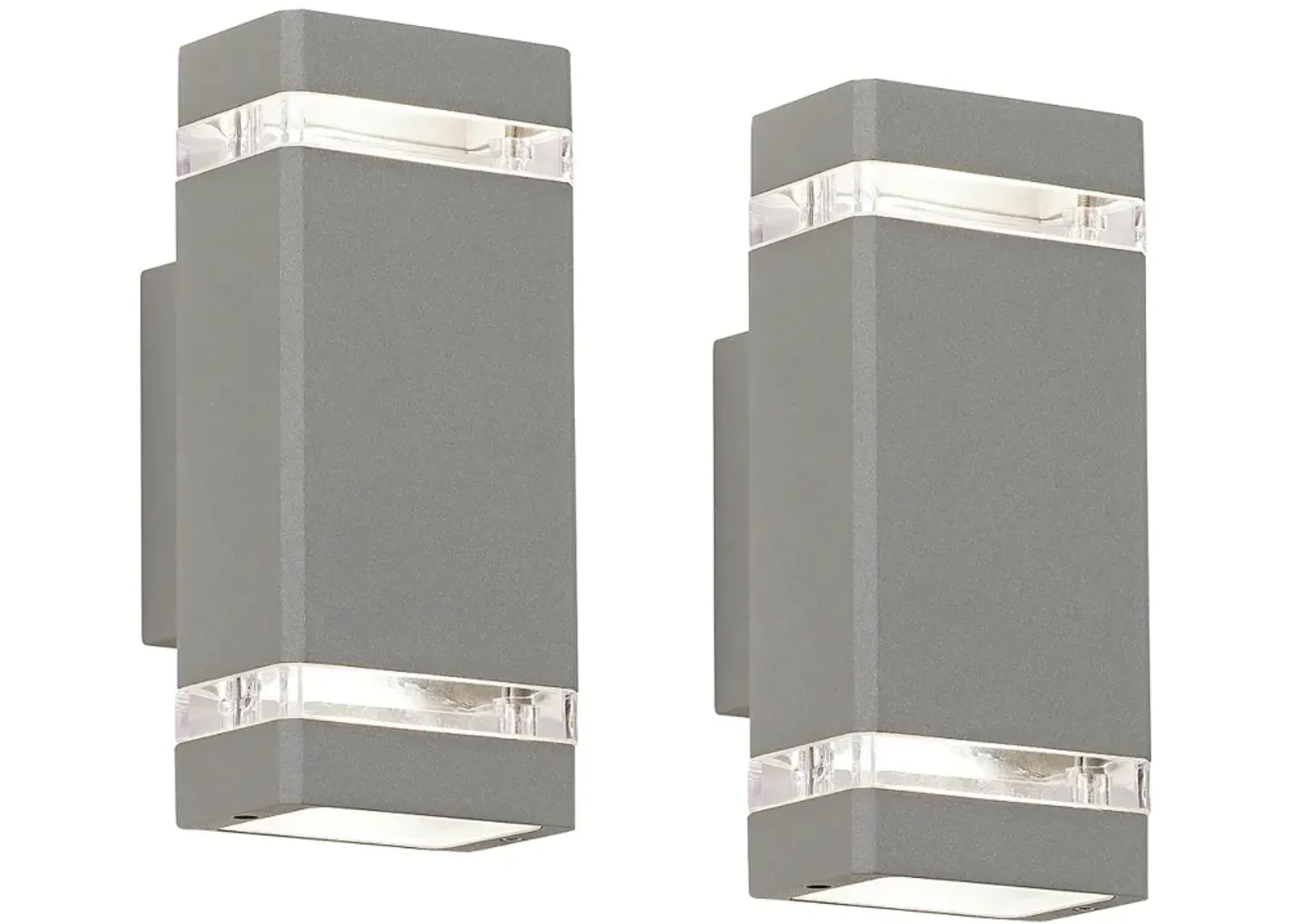 Possini Euro Skyridge 10 1/2"H Silver Outdoor Wall Light Set of 2