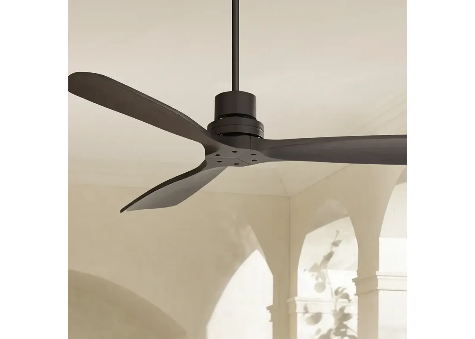 52" Casa Delta DC Matte Black Outdoor Ceiling Fan with Remote