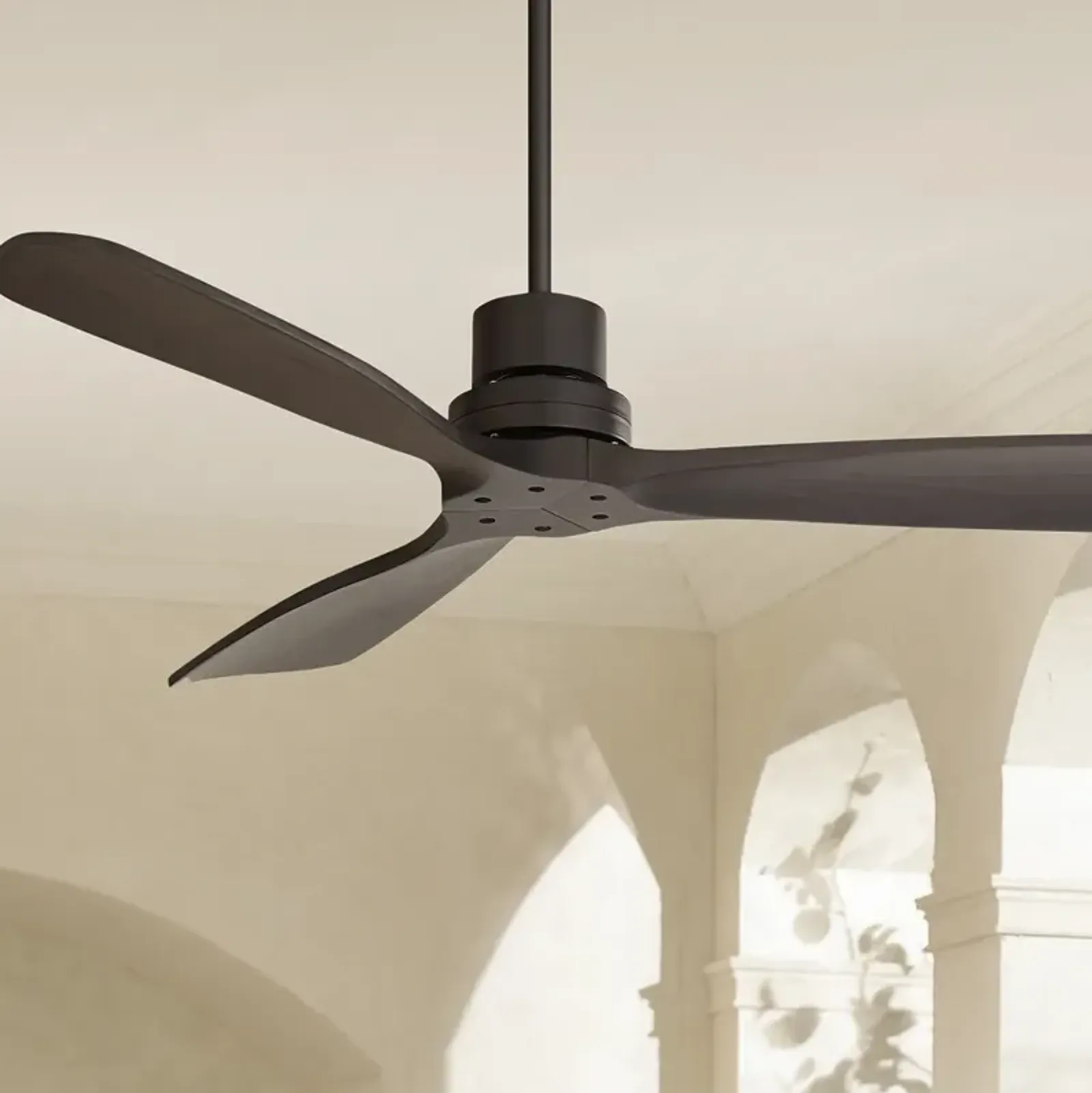 52" Casa Delta DC Matte Black Outdoor Ceiling Fan with Remote