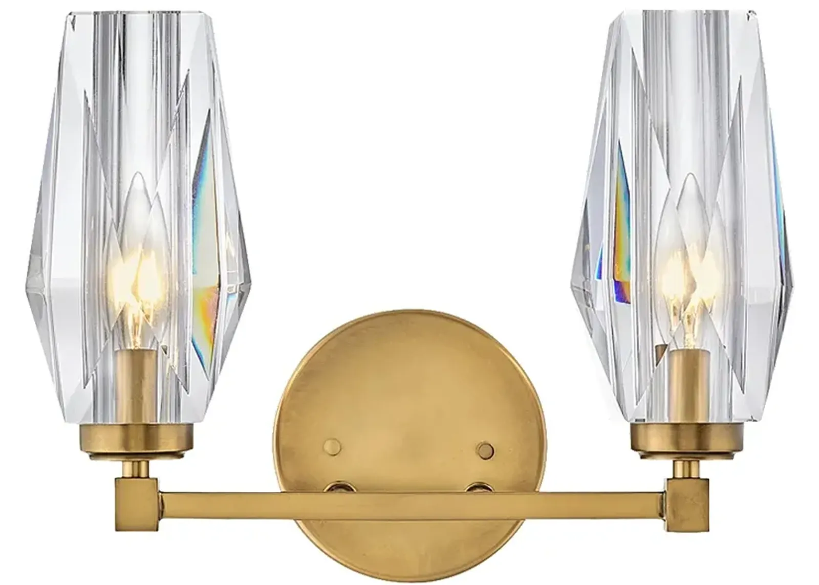 Hinkley Ana 10 1/4" High 2-Light Modern Crystal and Brass Wall Sconce