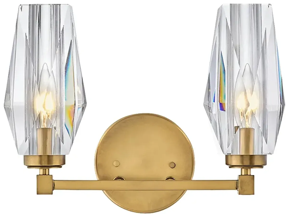 Hinkley Ana 10 1/4" High 2-Light Modern Crystal and Brass Wall Sconce