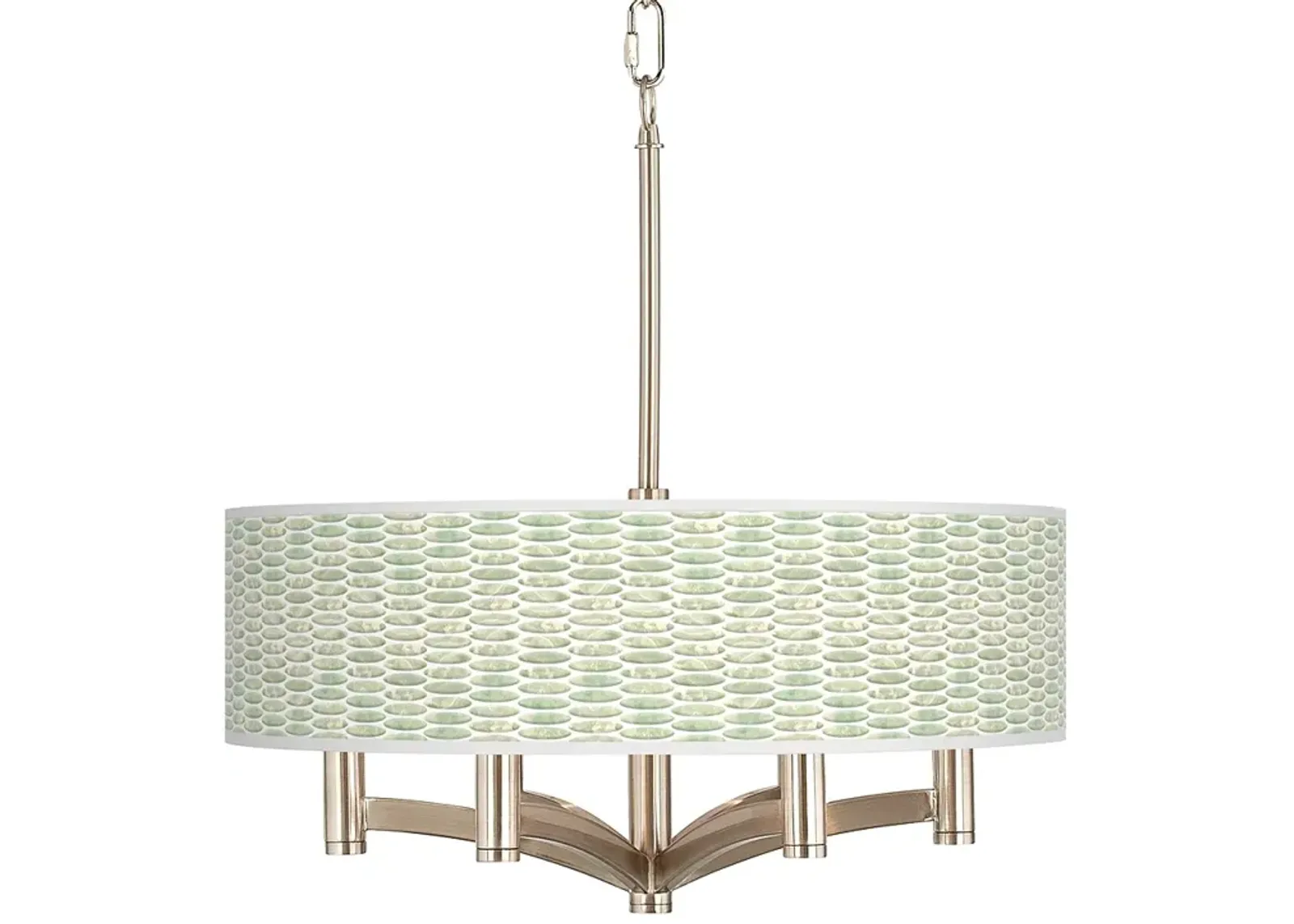 Oval Tempo Ava 6-Light Nickel Pendant Chandelier