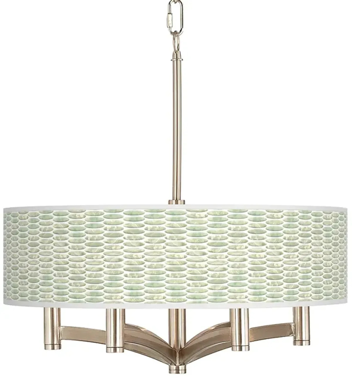 Oval Tempo Ava 6-Light Nickel Pendant Chandelier