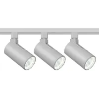 3-Light Silver Cylinder 20W LED Floating Canopy Track Kit