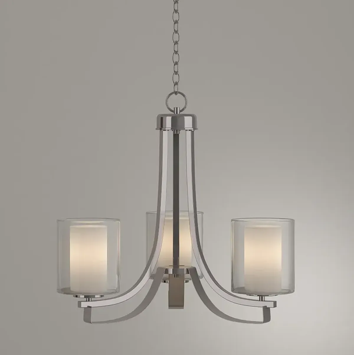 Minka Parsons Studio 18" Wide Brushed Nickel 3-Light Chandelier