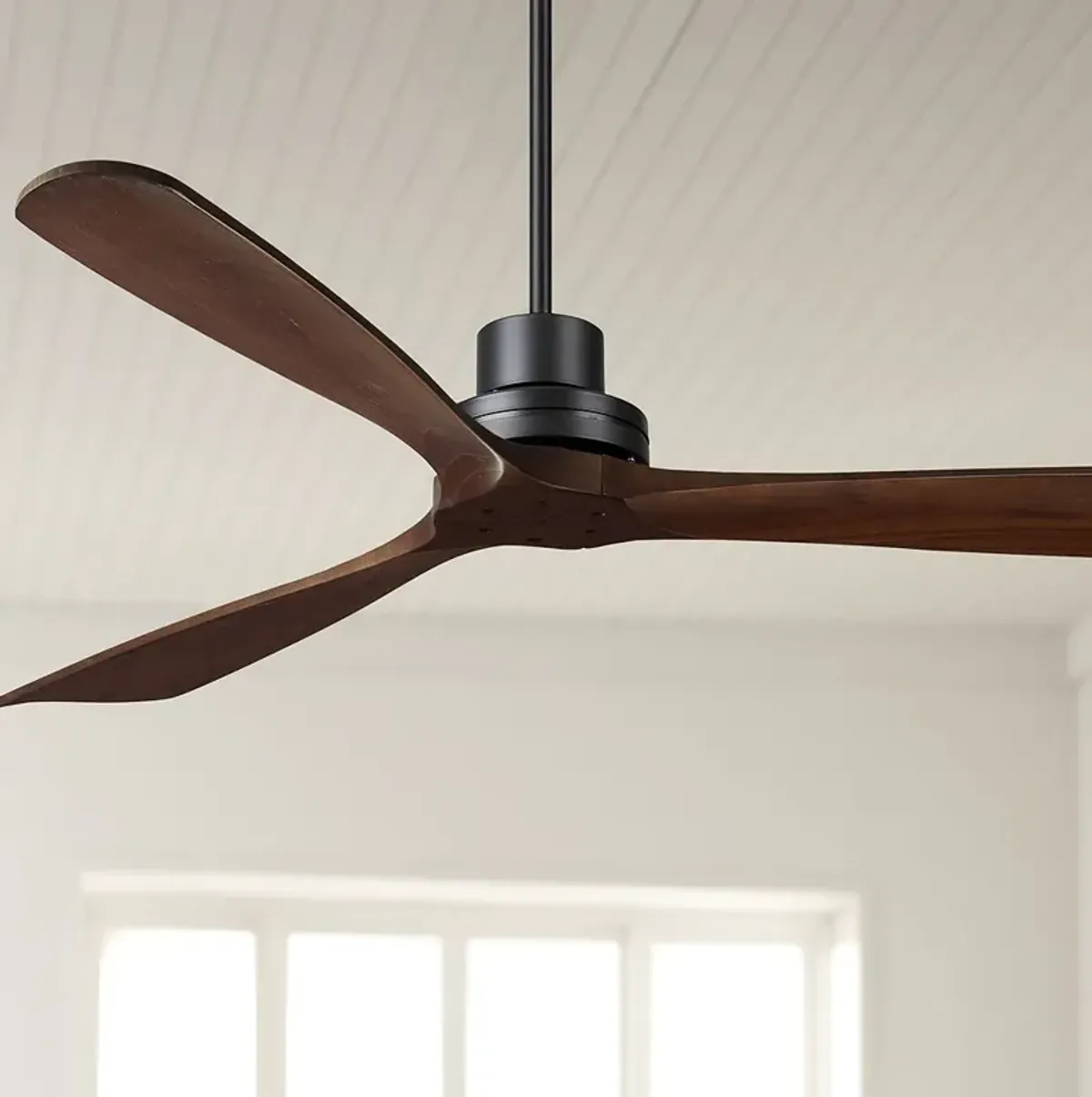 66" Casa Delta DC XL Walnut Outdoor Ceiling Fan with Remote Control