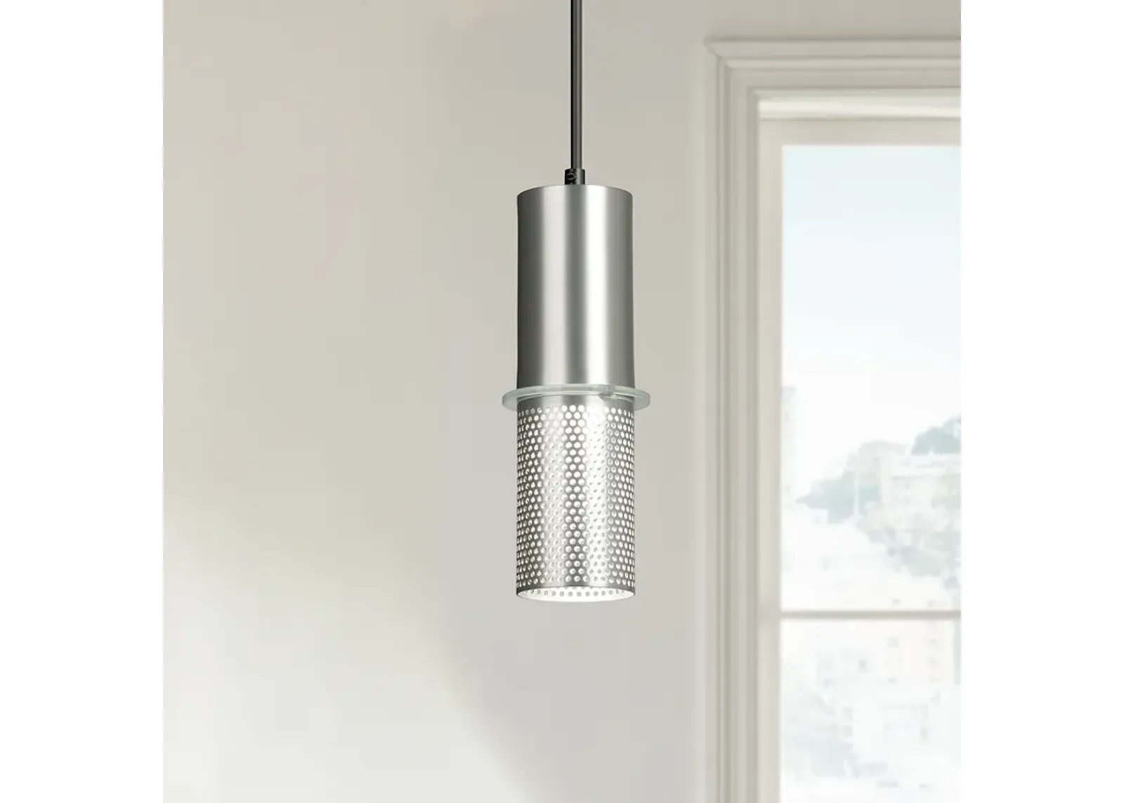 George Kovacs Larry 3 1/2" Wide Satin Aluminum Mini Pendant