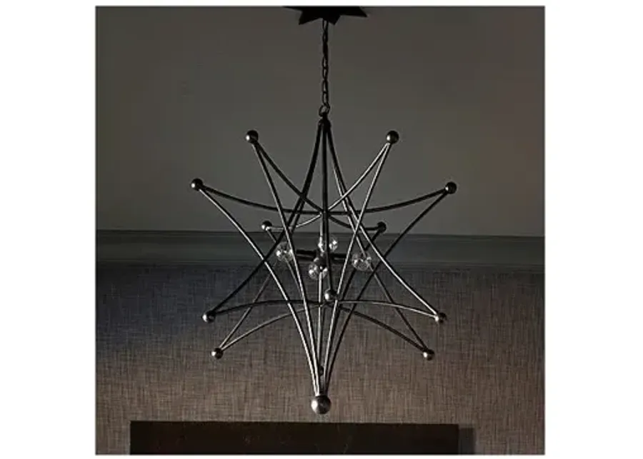 Crystorama Astro 27" Wide Black Bronze 4-Light Chandelier