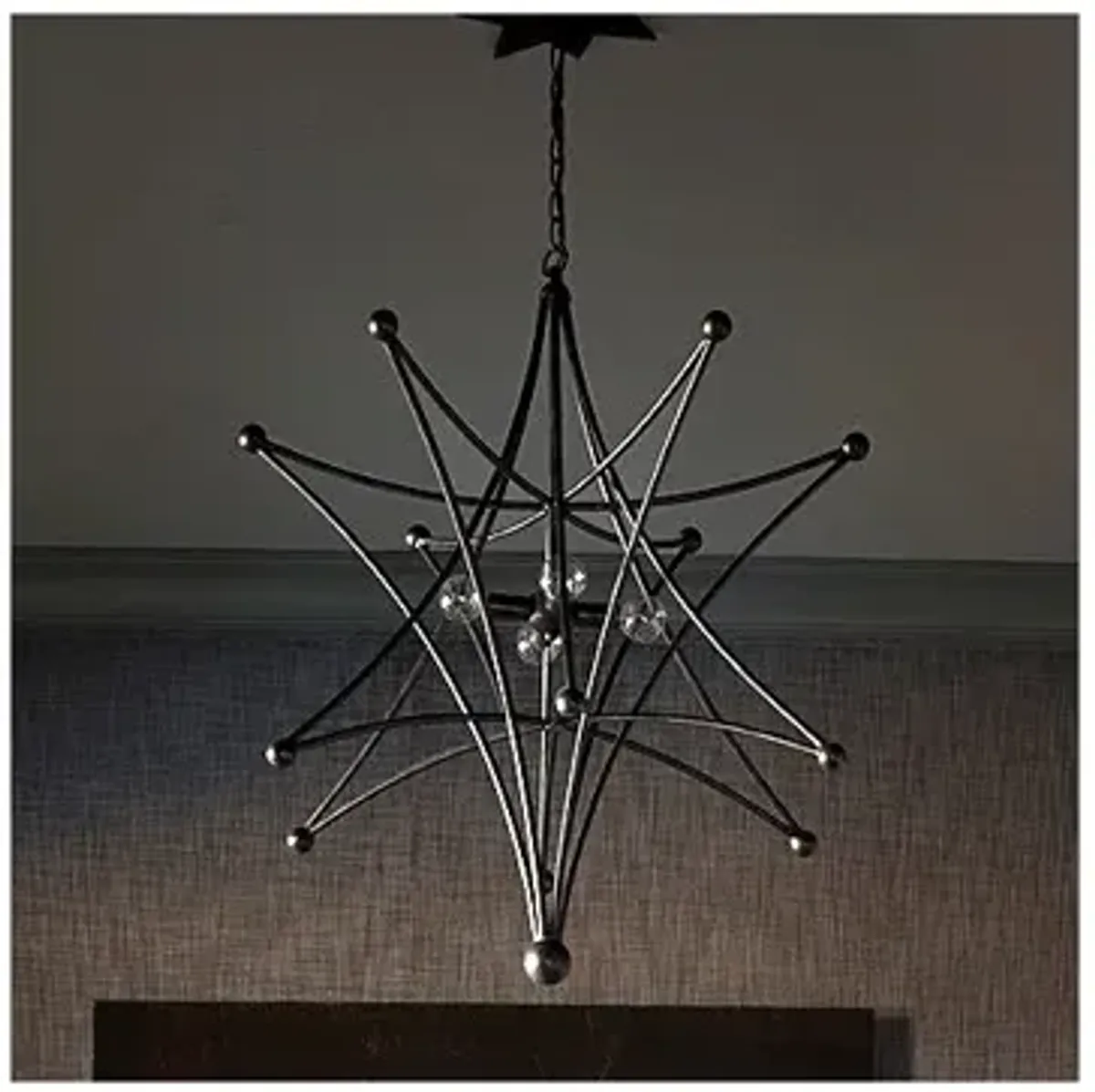 Crystorama Astro 27" Wide Black Bronze 4-Light Chandelier